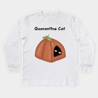 Black Cat Quarantine Kids Long Sleeve T-Shirt